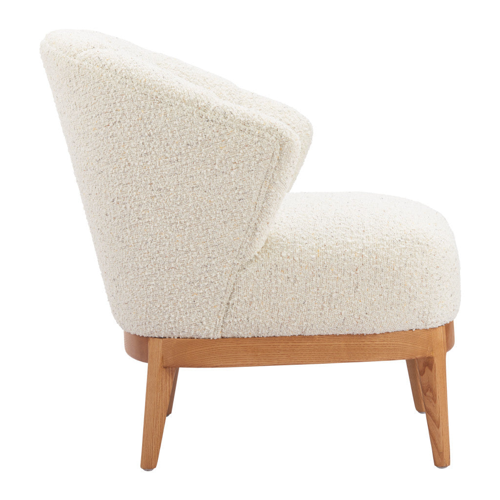 29" Beige and Brown Upholstered Arm Chair-2
