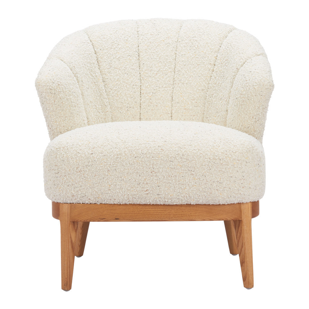 29" Beige and Brown Upholstered Arm Chair-3