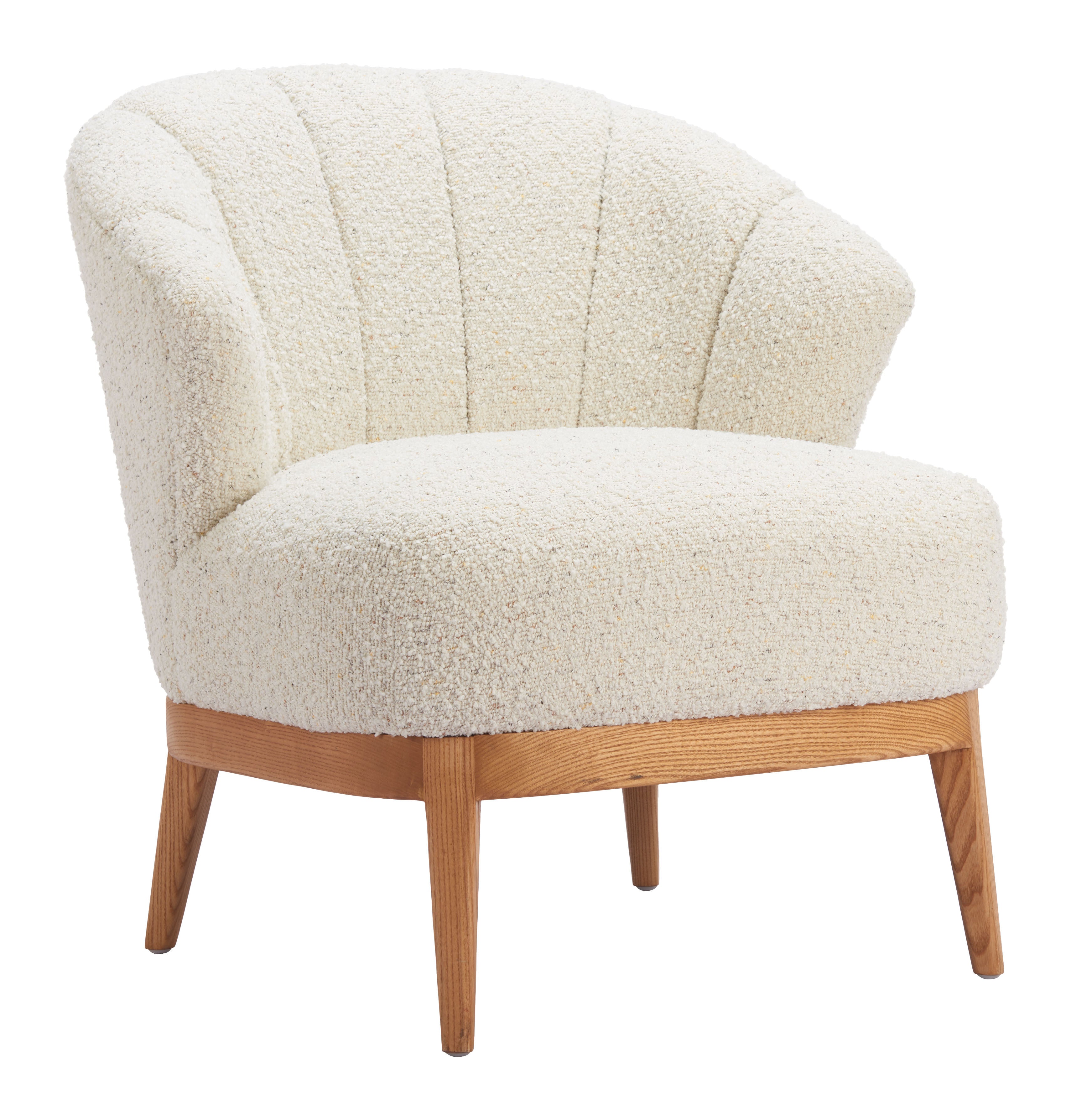 29" Beige and Brown Upholstered Arm Chair-5