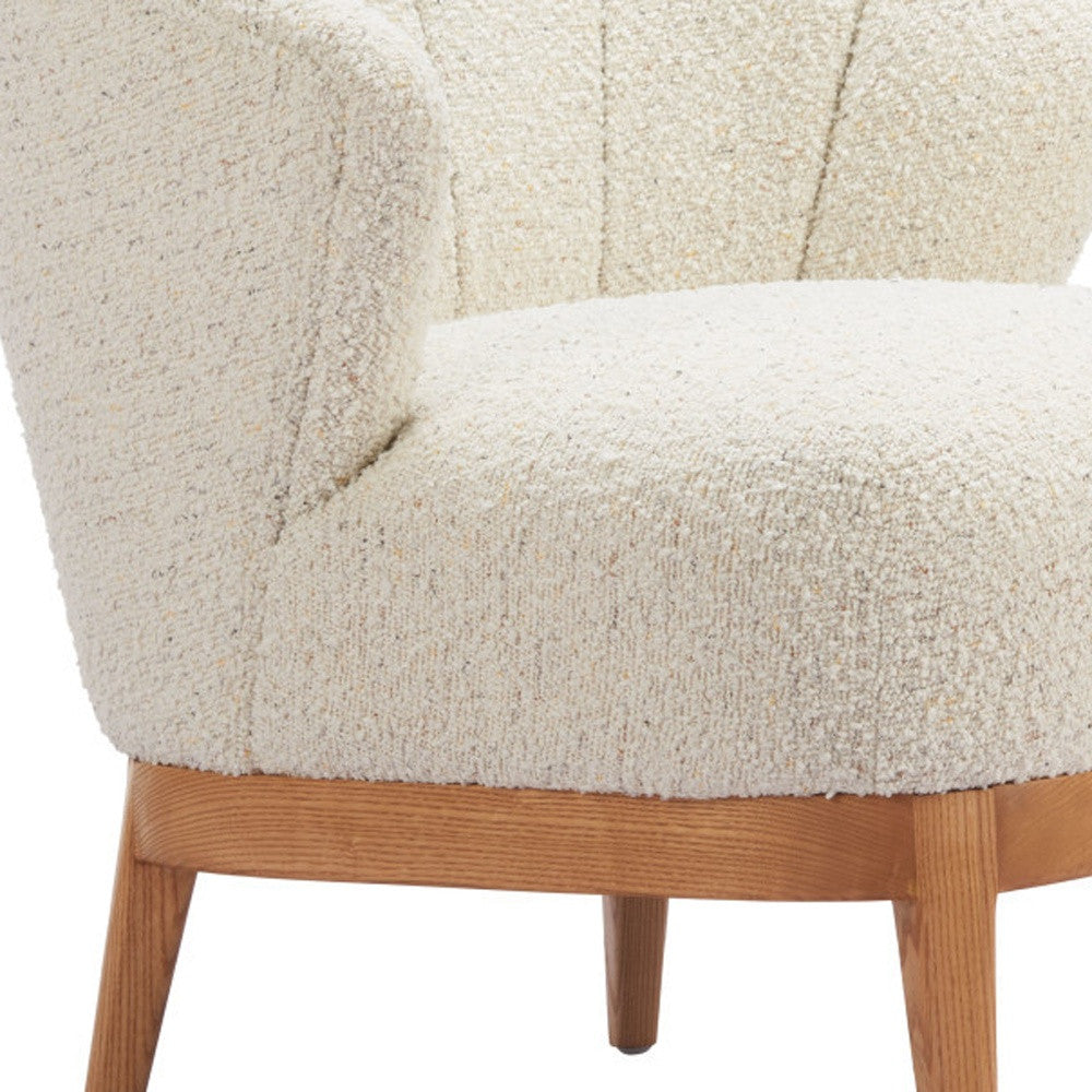 29" Beige and Brown Upholstered Arm Chair-6