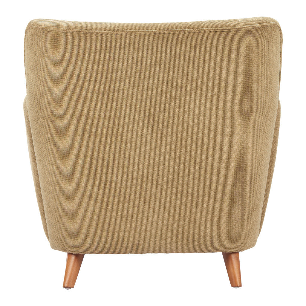 34" Green and Brown Upholstered Arm Chair-4