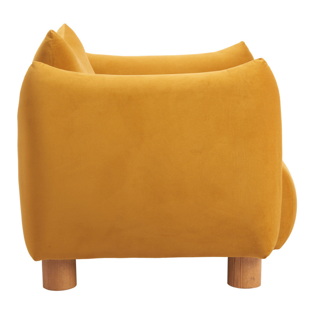 36" Mustard and Yellow Upholstered Arm Chair-2