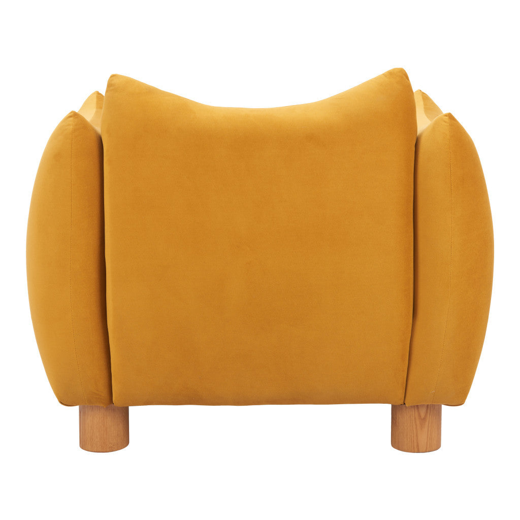 36" Mustard and Yellow Upholstered Arm Chair-4