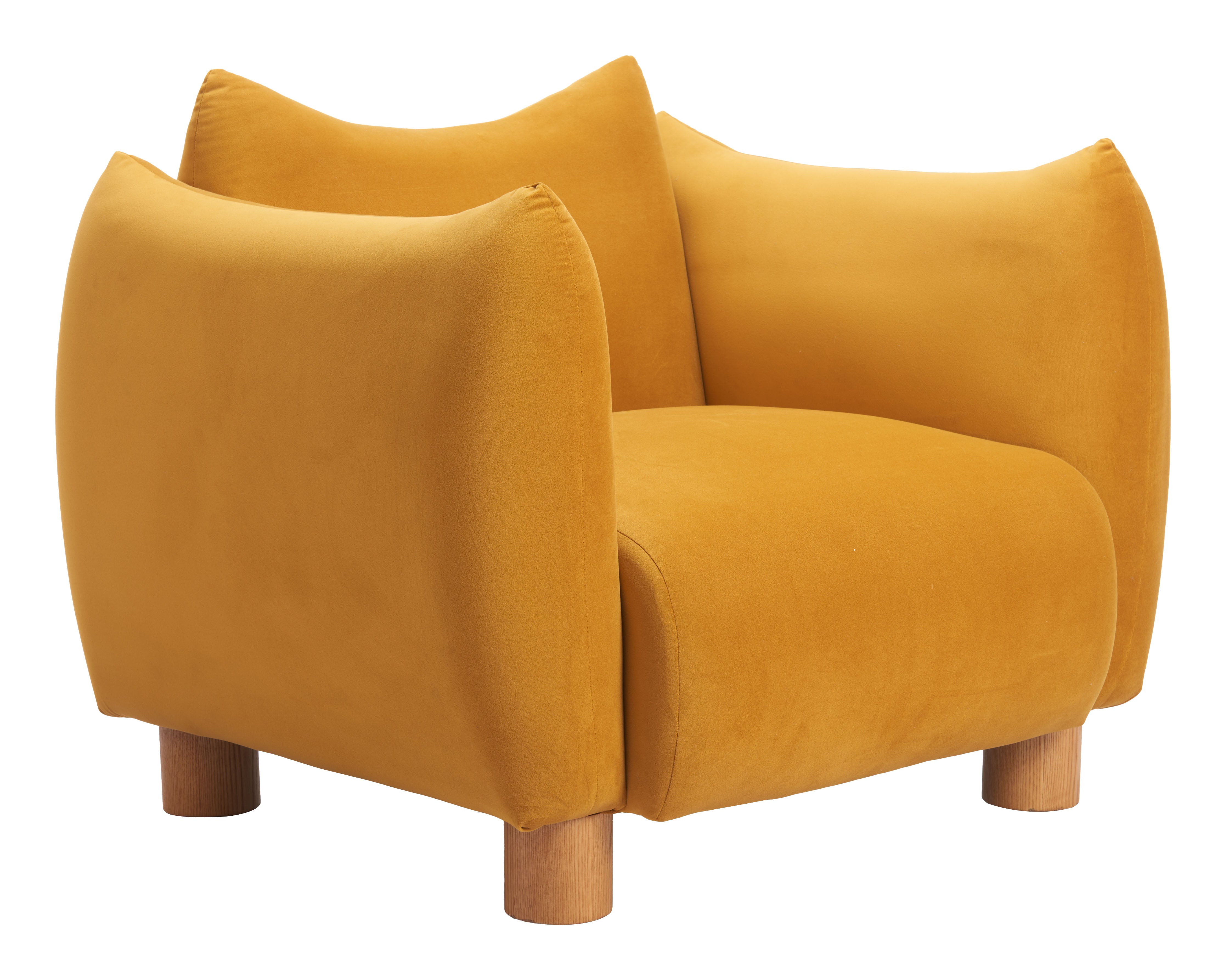 36" Mustard and Yellow Upholstered Arm Chair-5