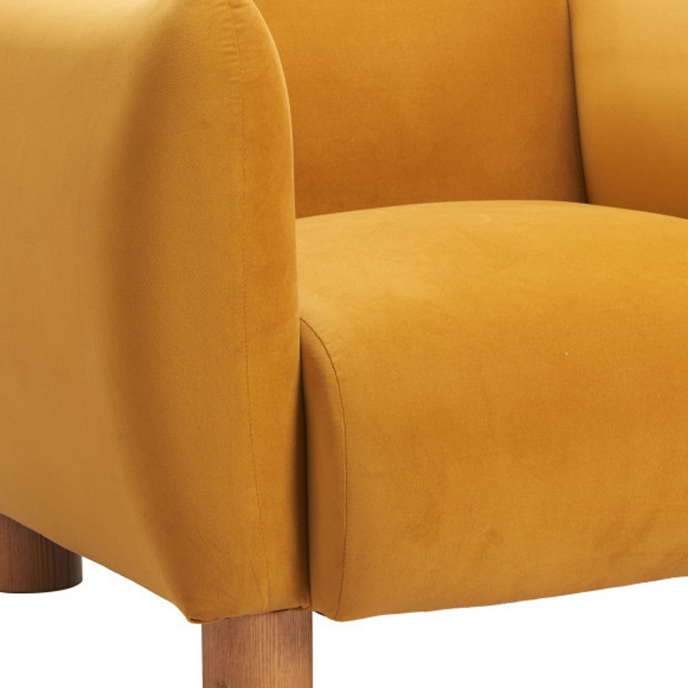36" Mustard and Yellow Upholstered Arm Chair-6