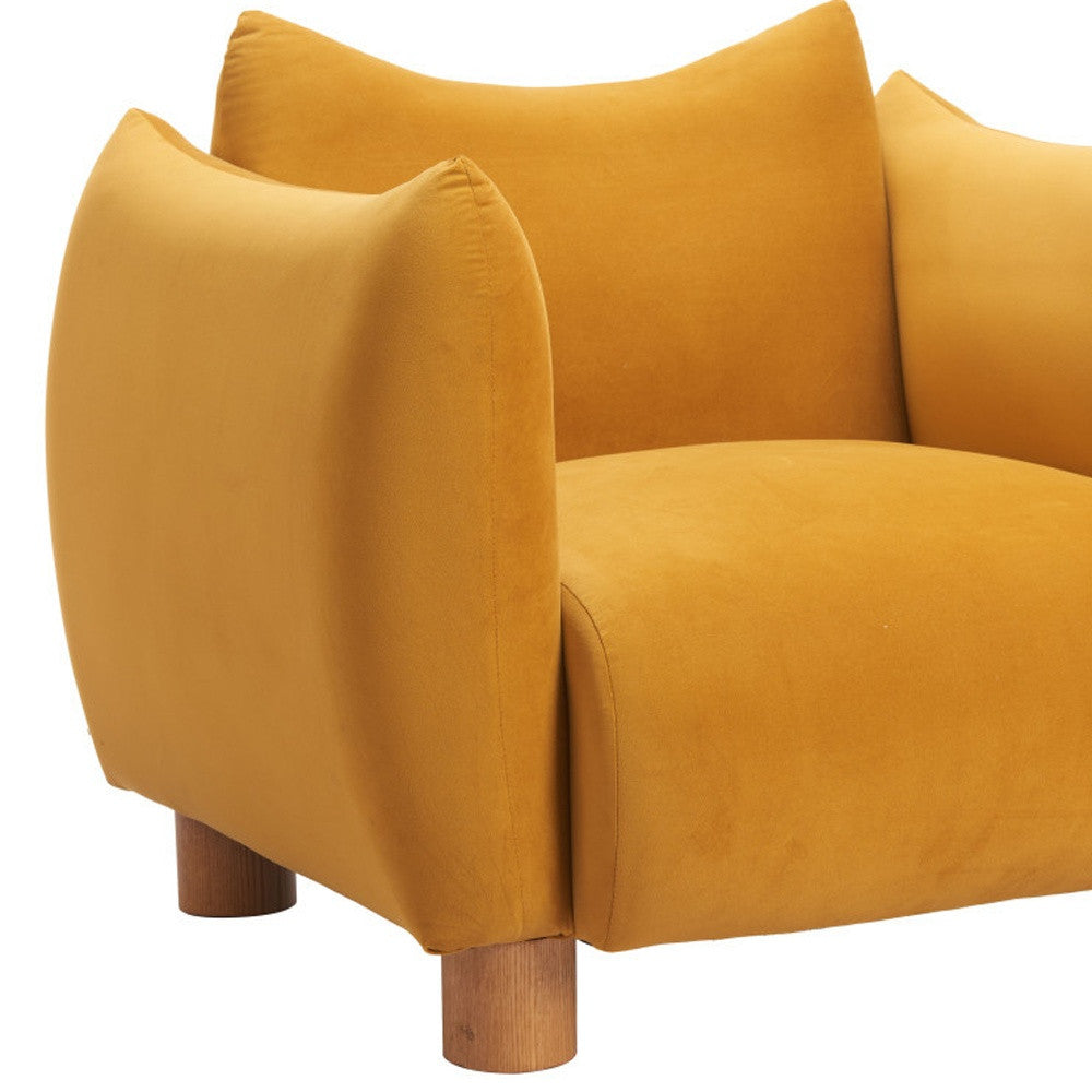 36" Mustard and Yellow Upholstered Arm Chair-7