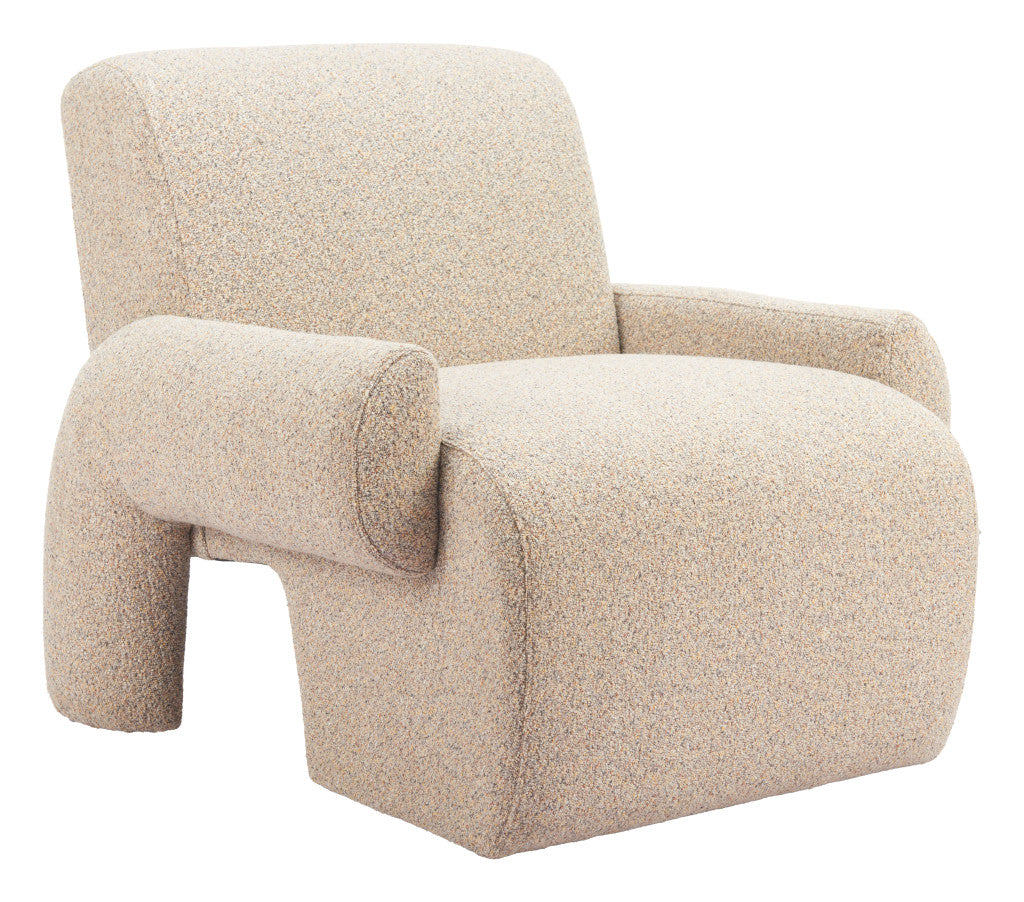 32" Beige Upholstered Arm Chair-5