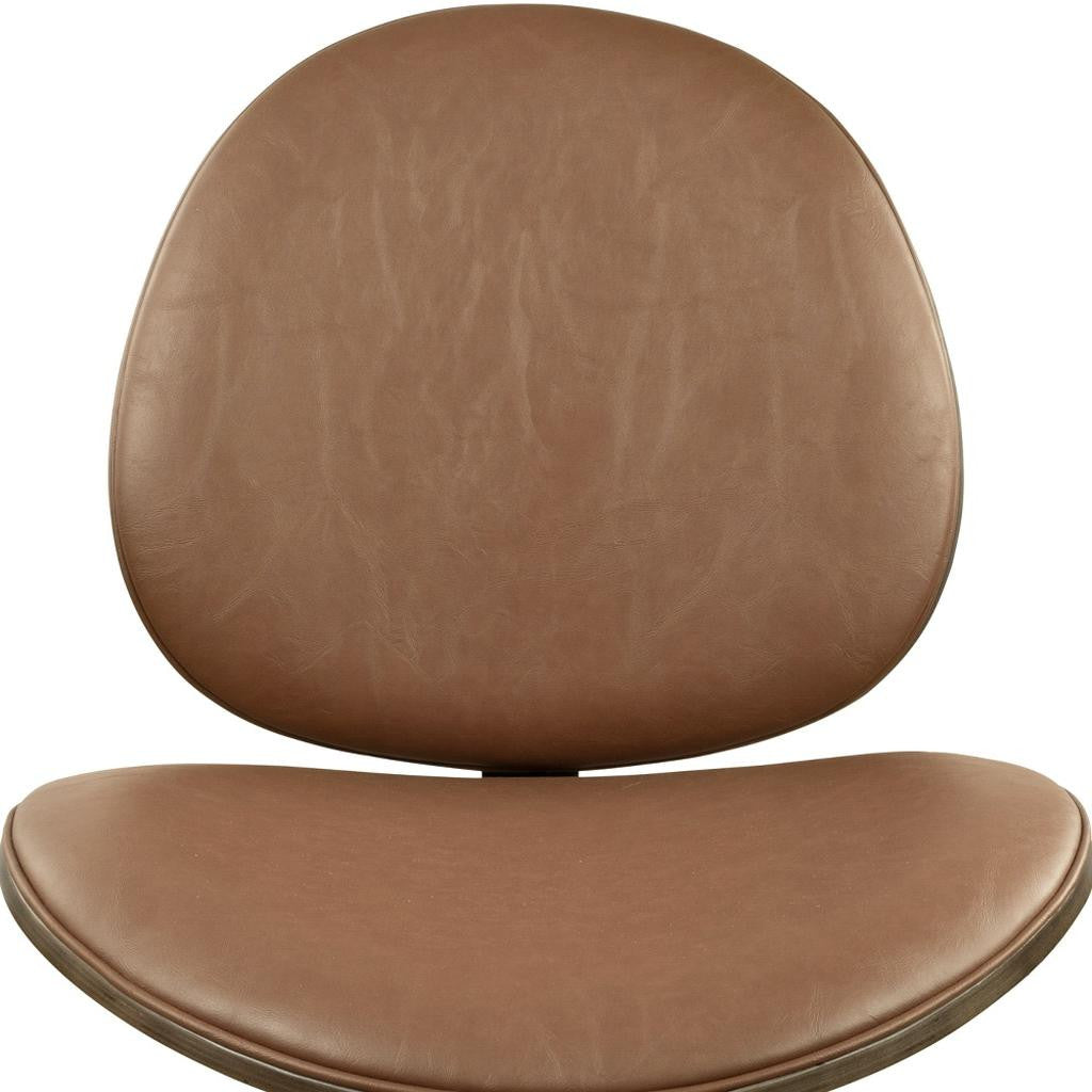 Brown and Black Faux Leather And Metal Dining Side Chair-6