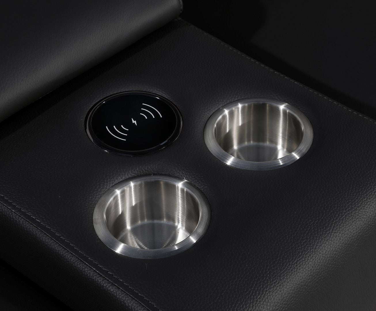 Black Italian Leather Power Reclining U Shaped Eight Piece Corner Sectional With Console-5