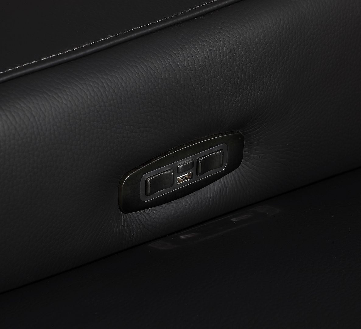 Black Italian Leather Power Reclining U Shaped Eight Piece Corner Sectional With Console-7