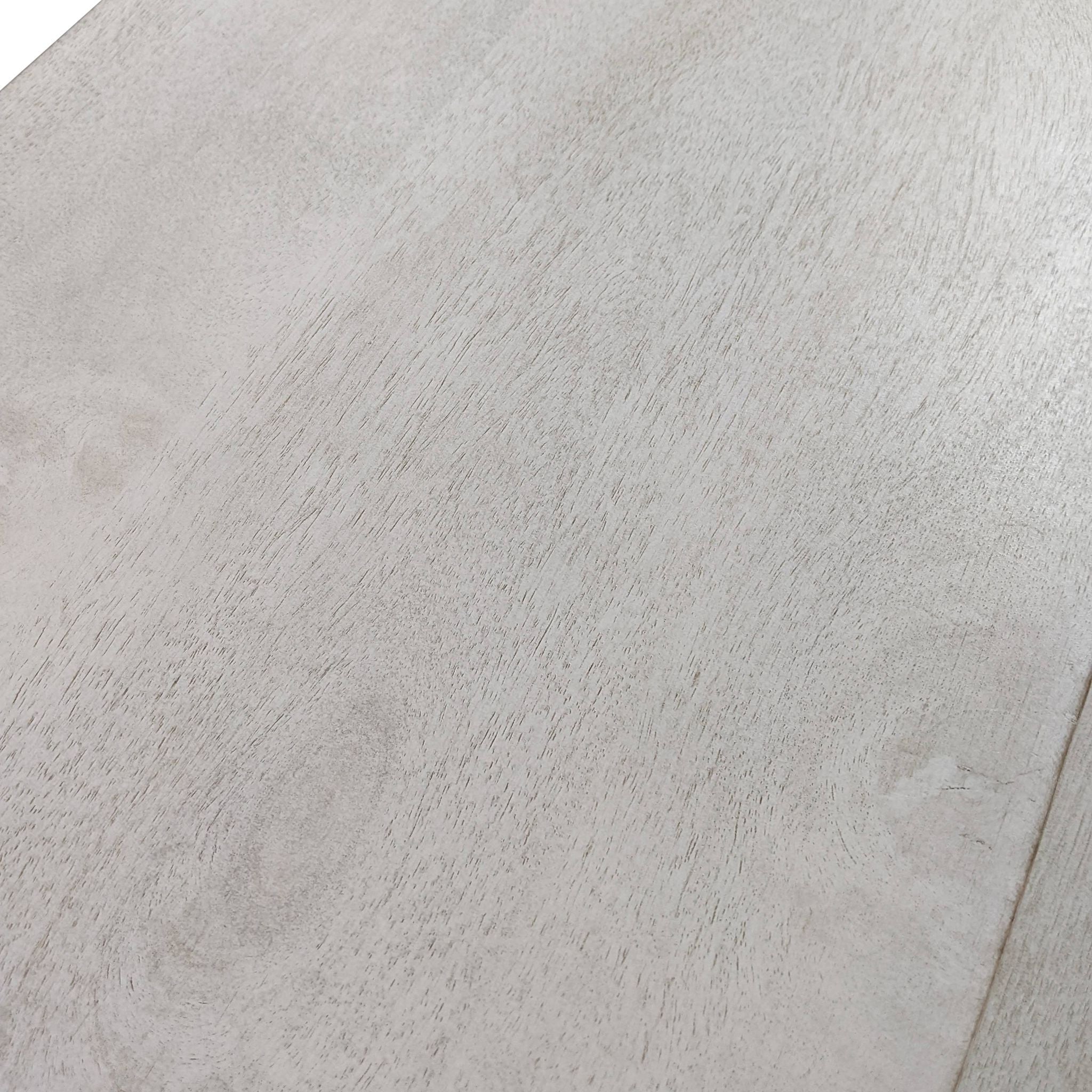 Set of Three Antiqued White Solid Wood and Steel Frame Nested Tables-5