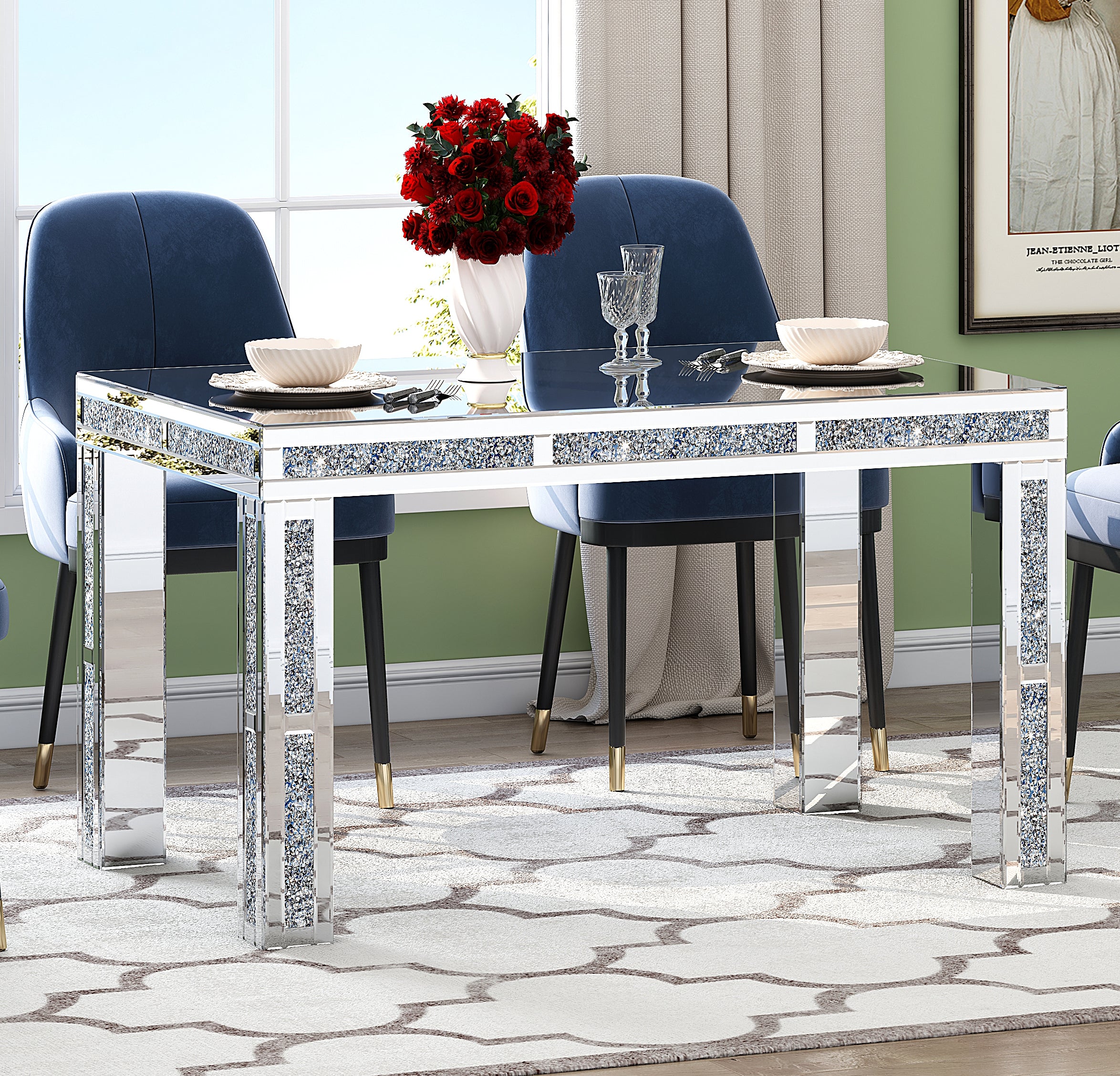 31" Silver Wood Dining Table-4