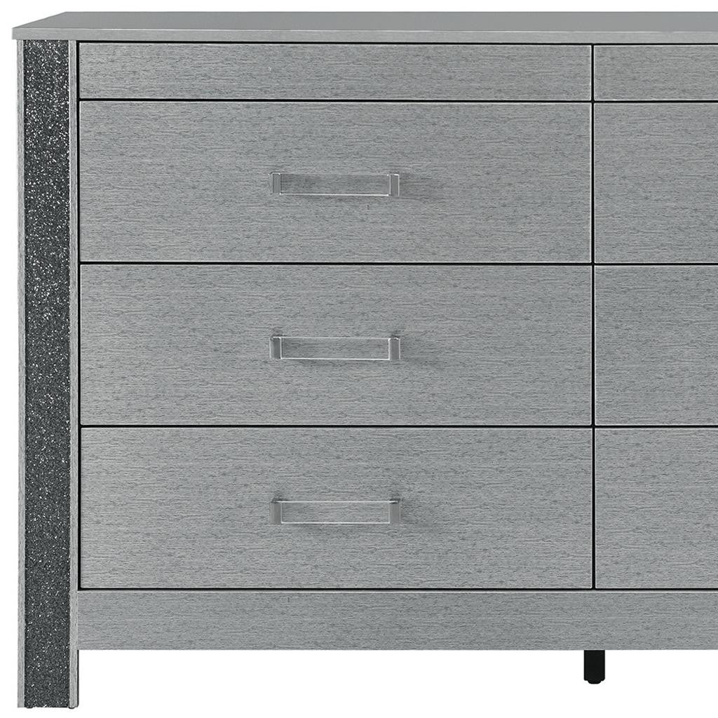 62" Silver Wood Six Drawer Double Dresser-5