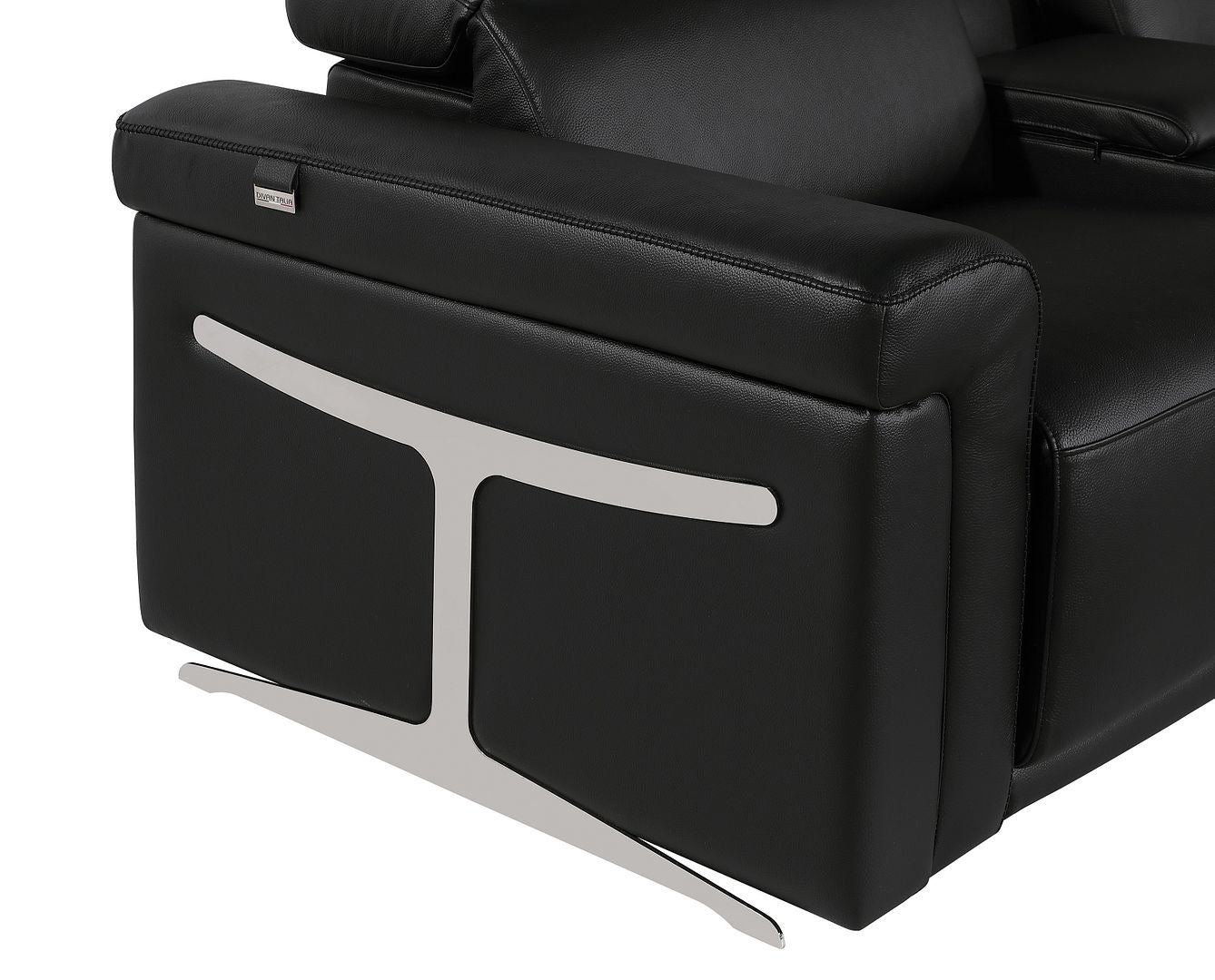 Black Italian Leather Power Reclining U Shaped Twelve Piece Sectional With Console-4