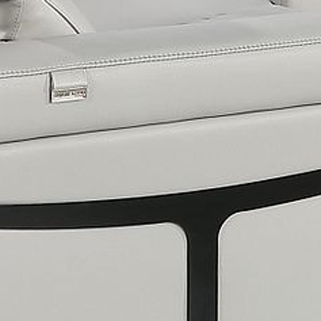 Light Gray Italian Leather Power Reclining U Shaped Eight Piece Corner Sectional With Console-4