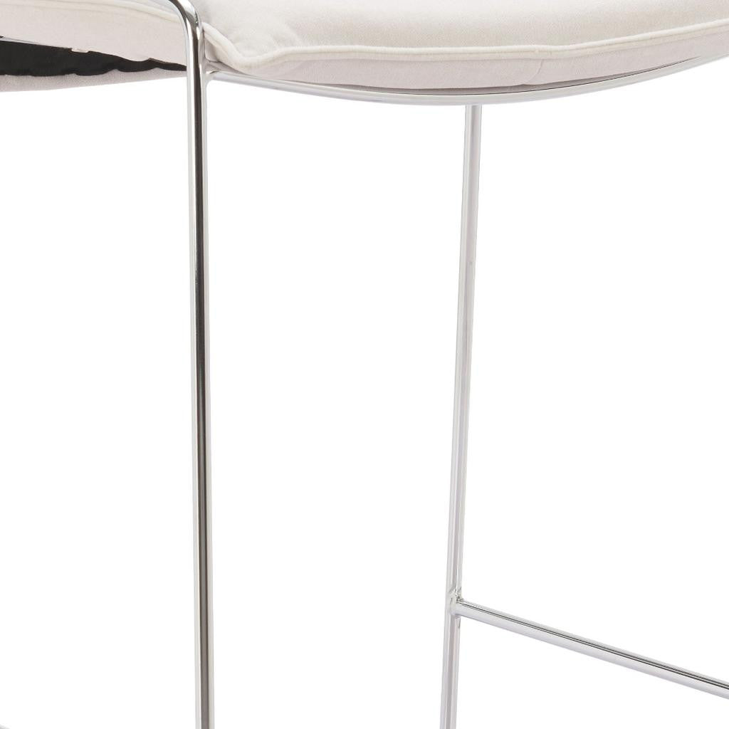 White Wood and Fabric Bar Chair-2