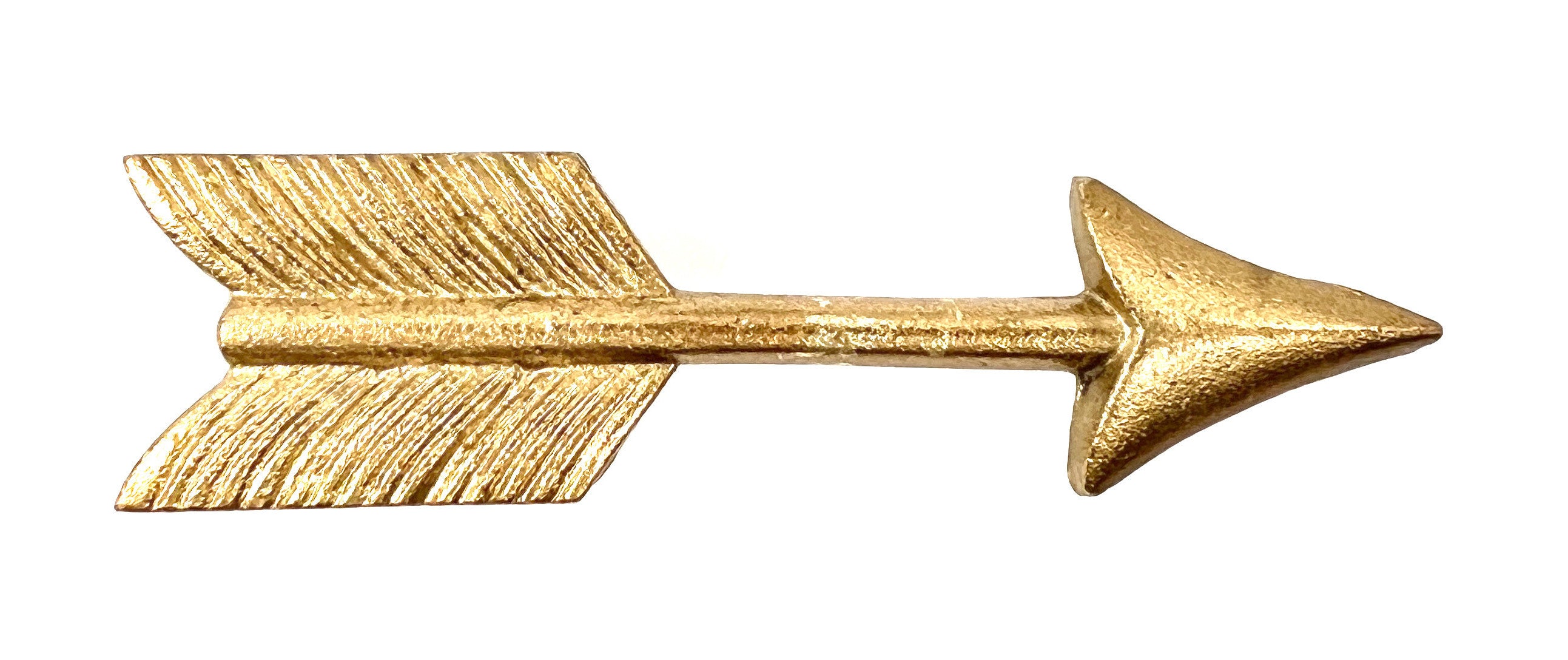 Set of Six Brass Cast Aluminum Arrow Drawer Pull Knobs-4