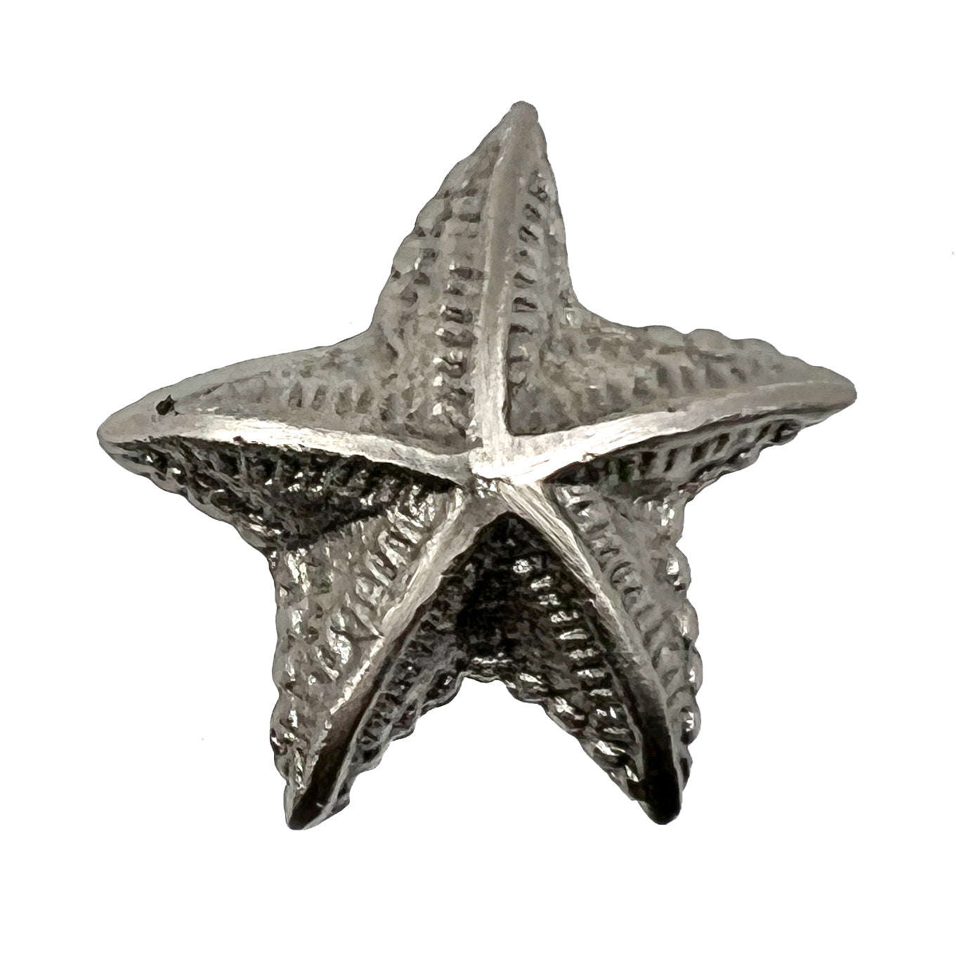 Set of Six Silver Iron Starfish Drawer Pull Knobs-2