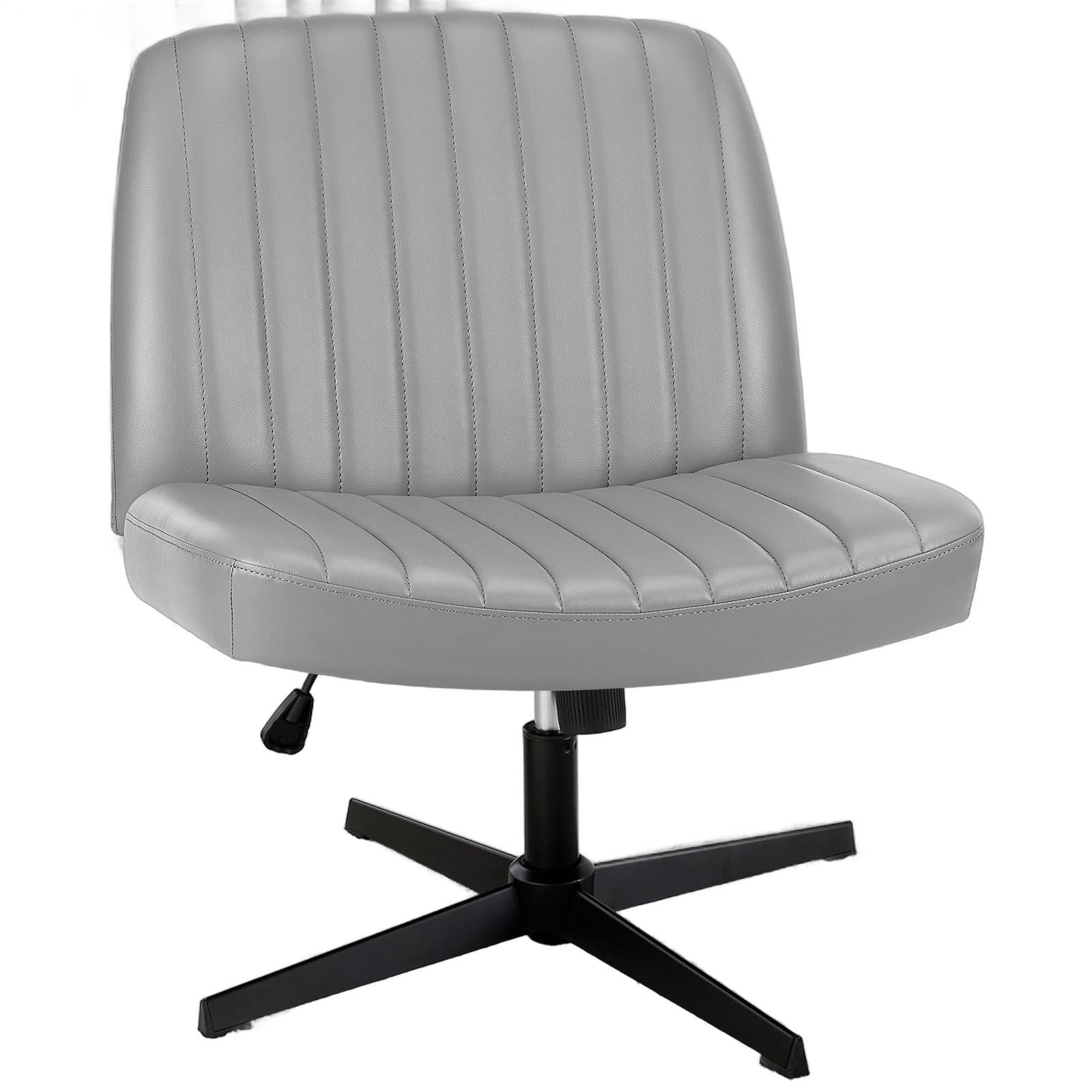 19" Black Tufted Swivel Lounge Chair-0