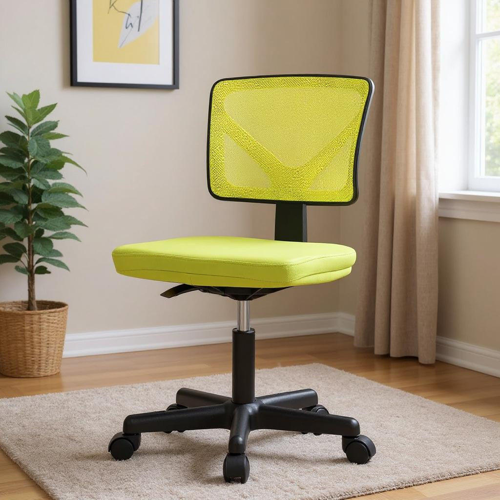 17" Black Tufted Swivel Lounge Chair-1