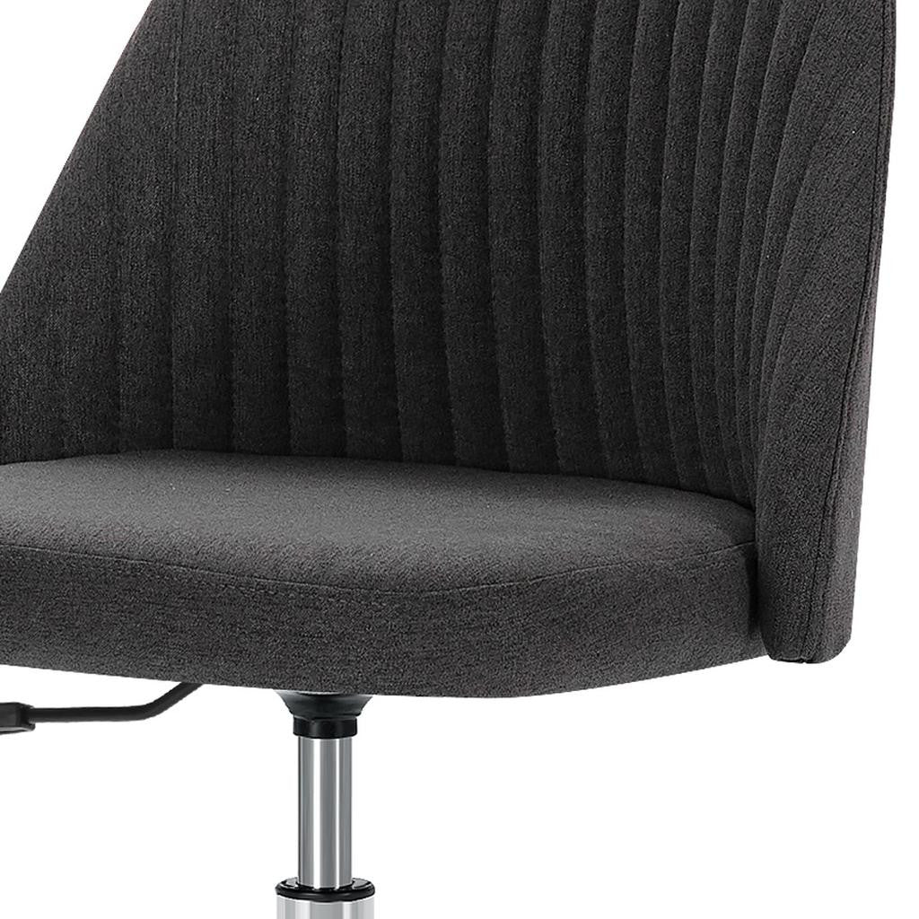 21" Silver Tufted Swivel Lounge Chair-3