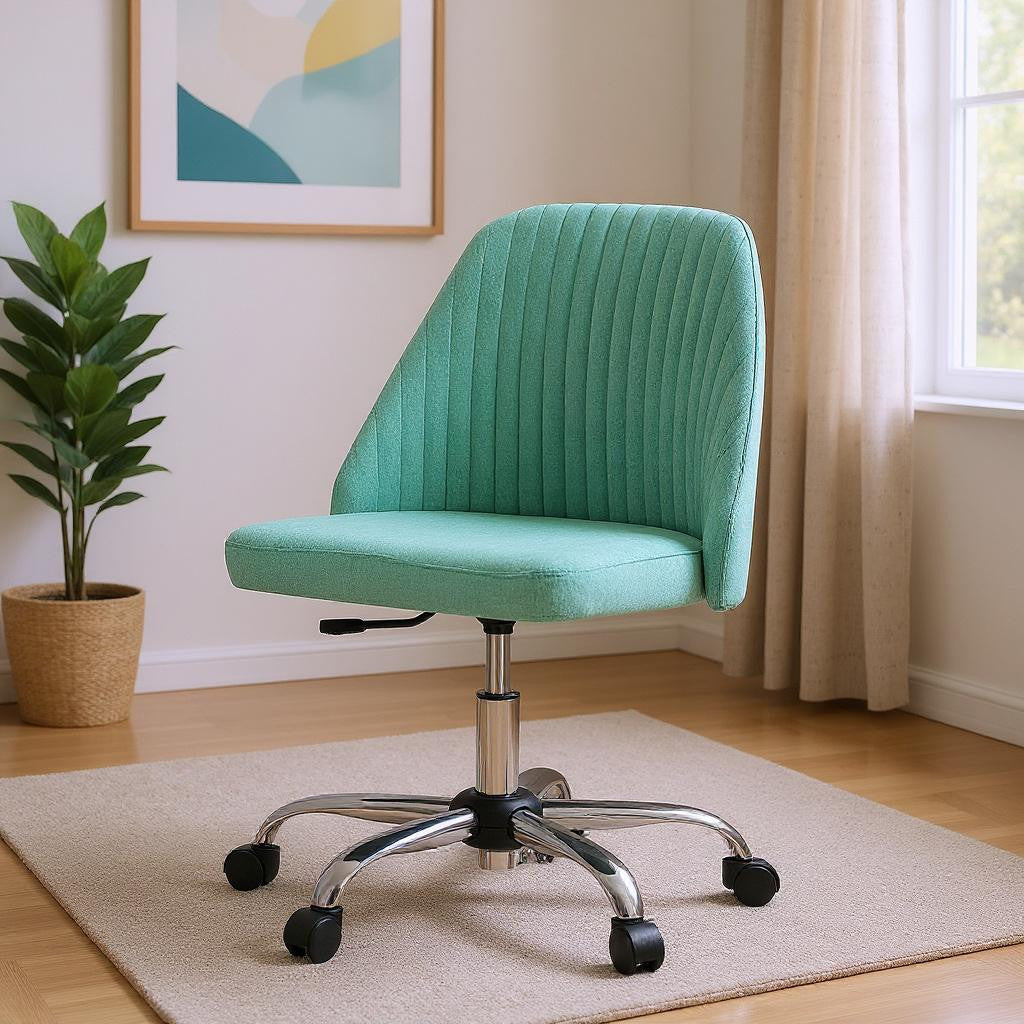 21" Silver Tufted Swivel Lounge Chair-1