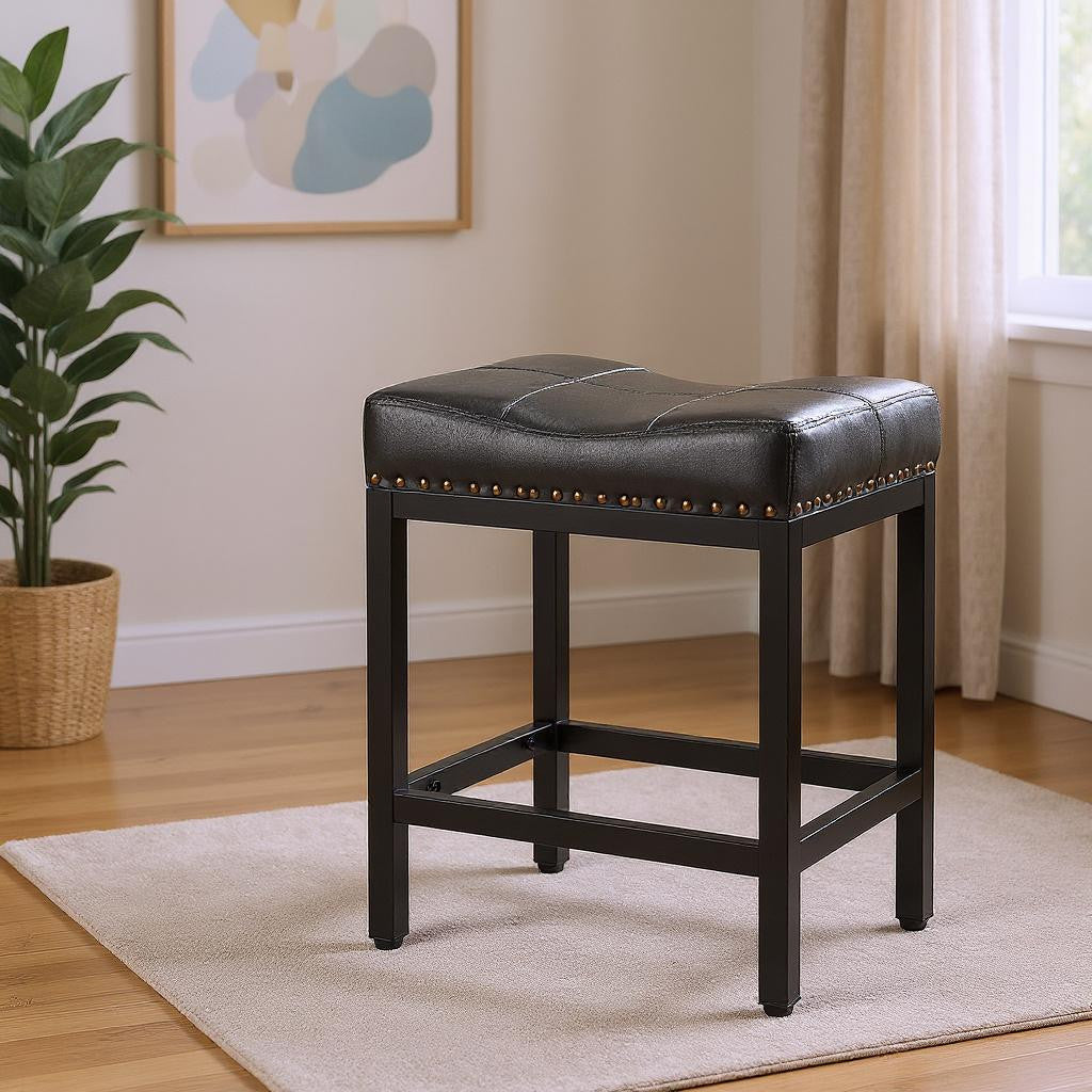 Set of Two 18" Black Tufted Club Chair-0