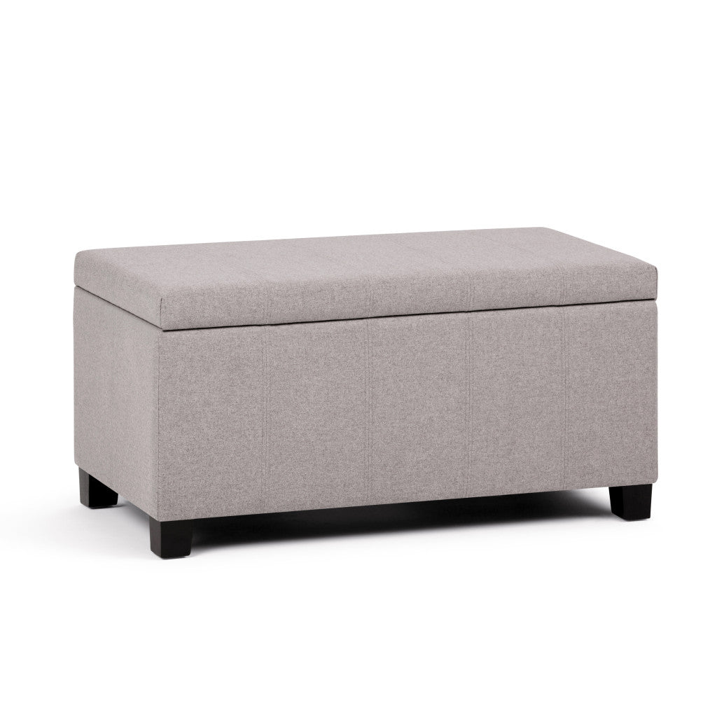 36" Dark Brown and Cloud Upholstery Storage Ottoman-0