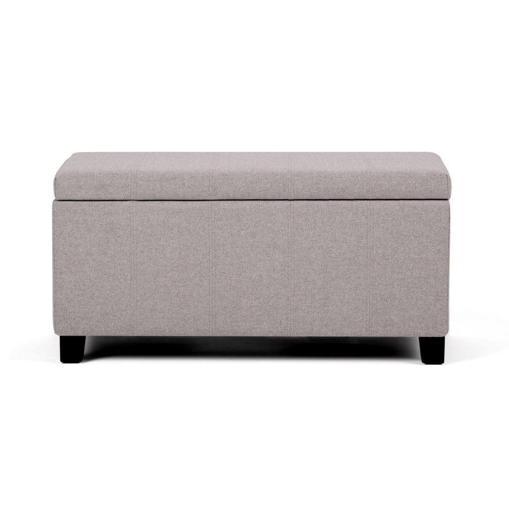 36" Dark Brown and Cloud Upholstery Storage Ottoman-3