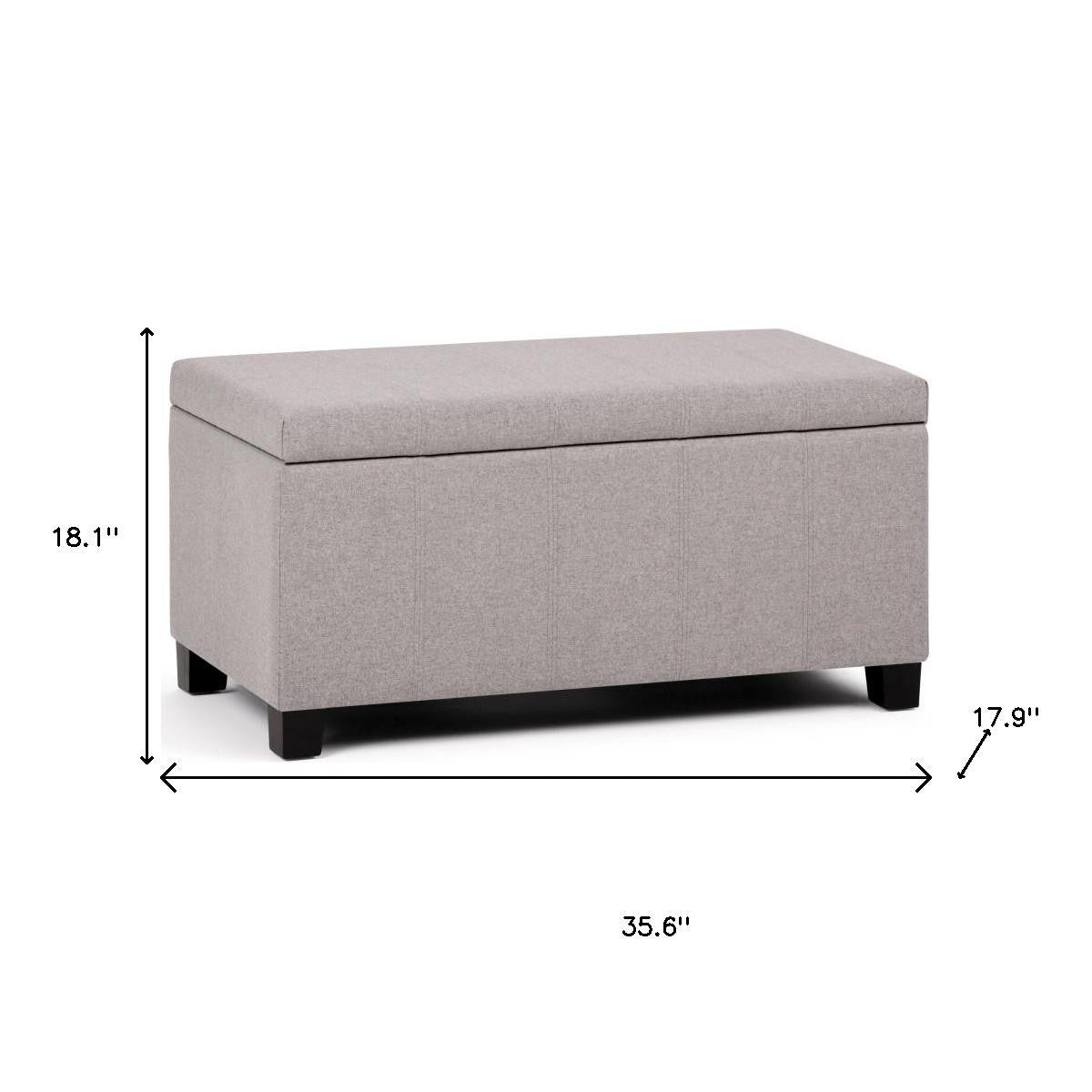 36" Dark Brown and Cloud Upholstery Storage Ottoman-8