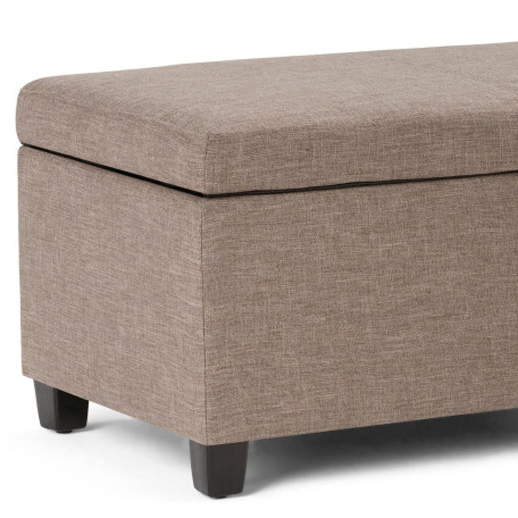 48" Dark Brown and Fawn Upholstery Storage Ottoman-7