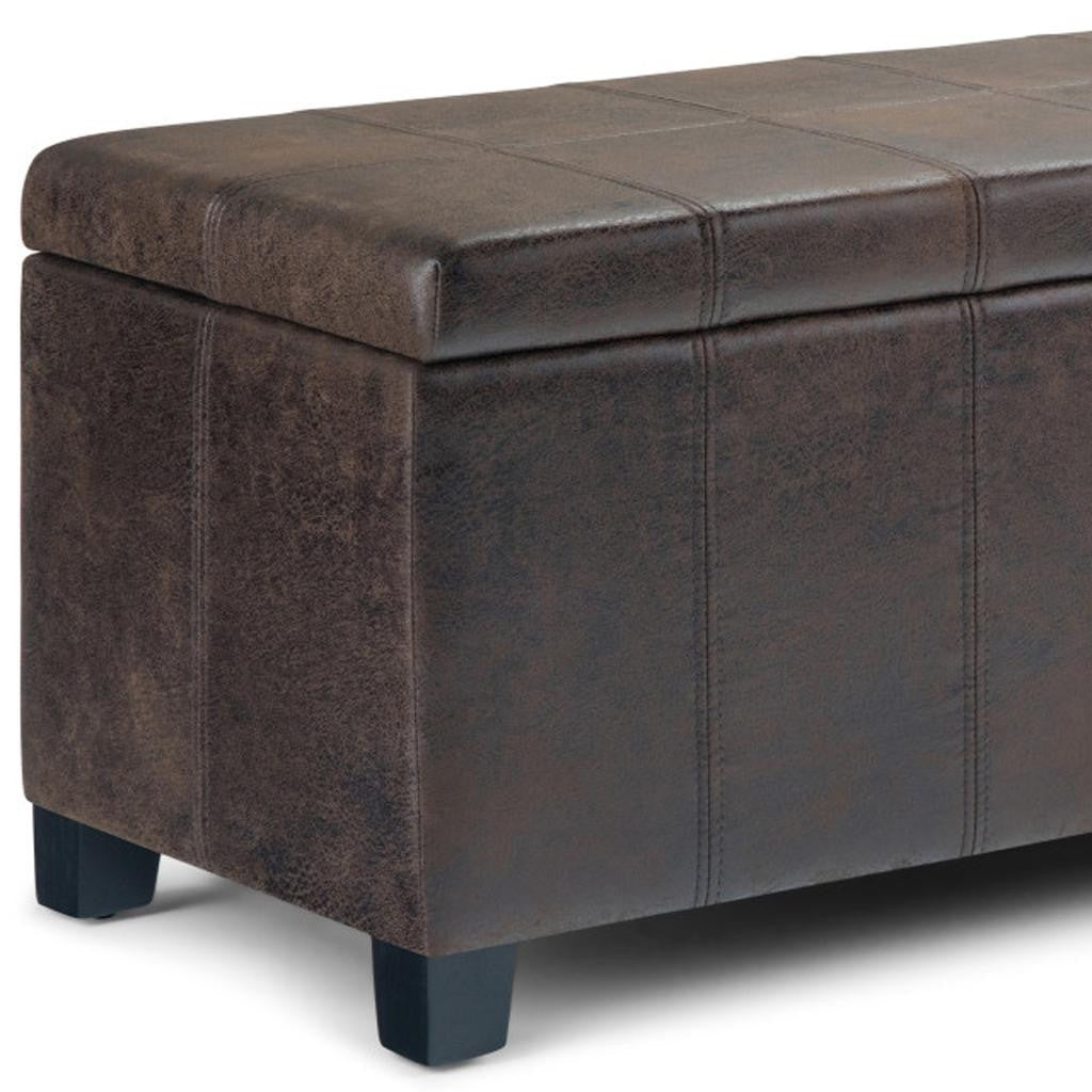 36" Dark Brown and Brown Upholstery Storage Ottoman-6