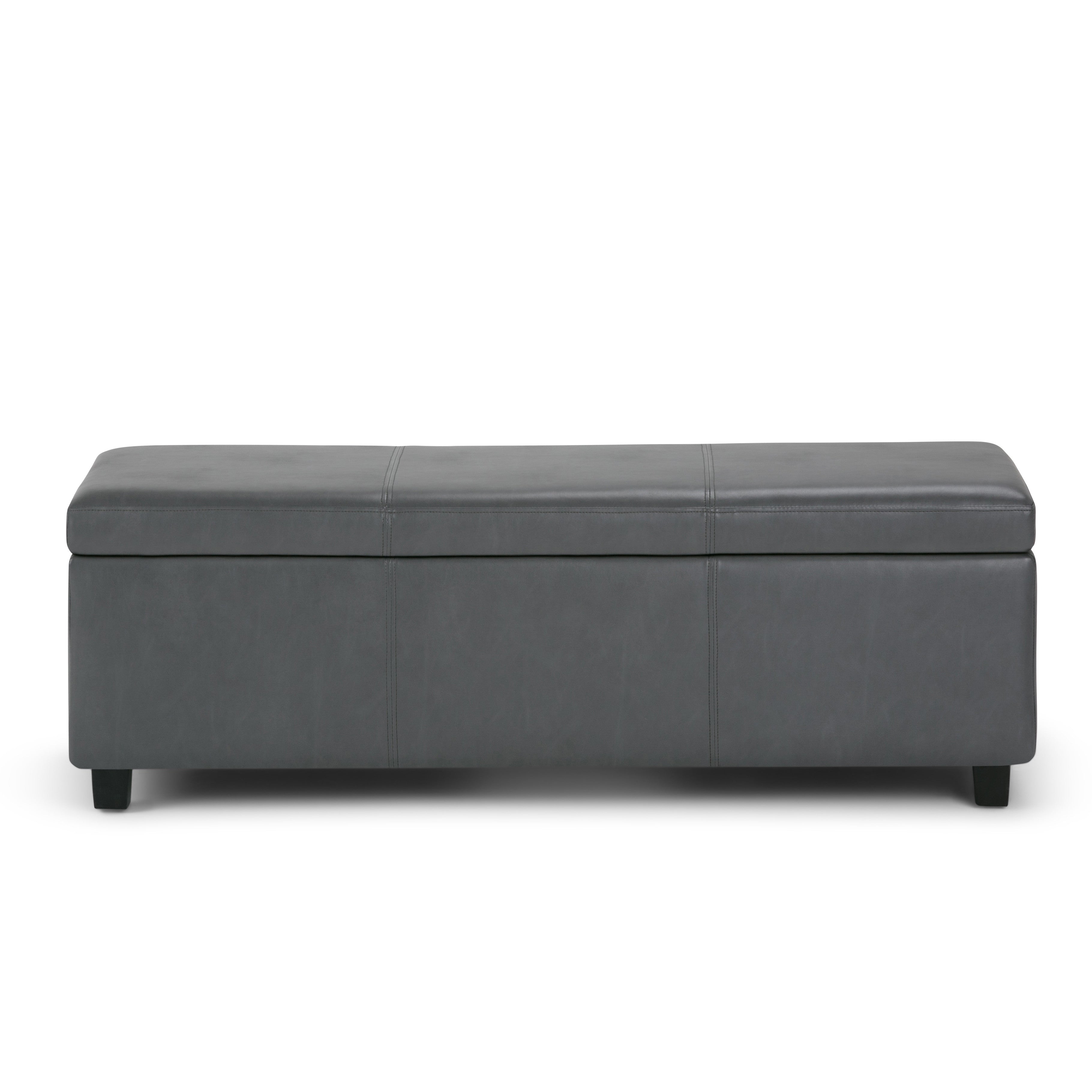 48" Dark Brown and Gray Upholstery Storage Ottoman-3