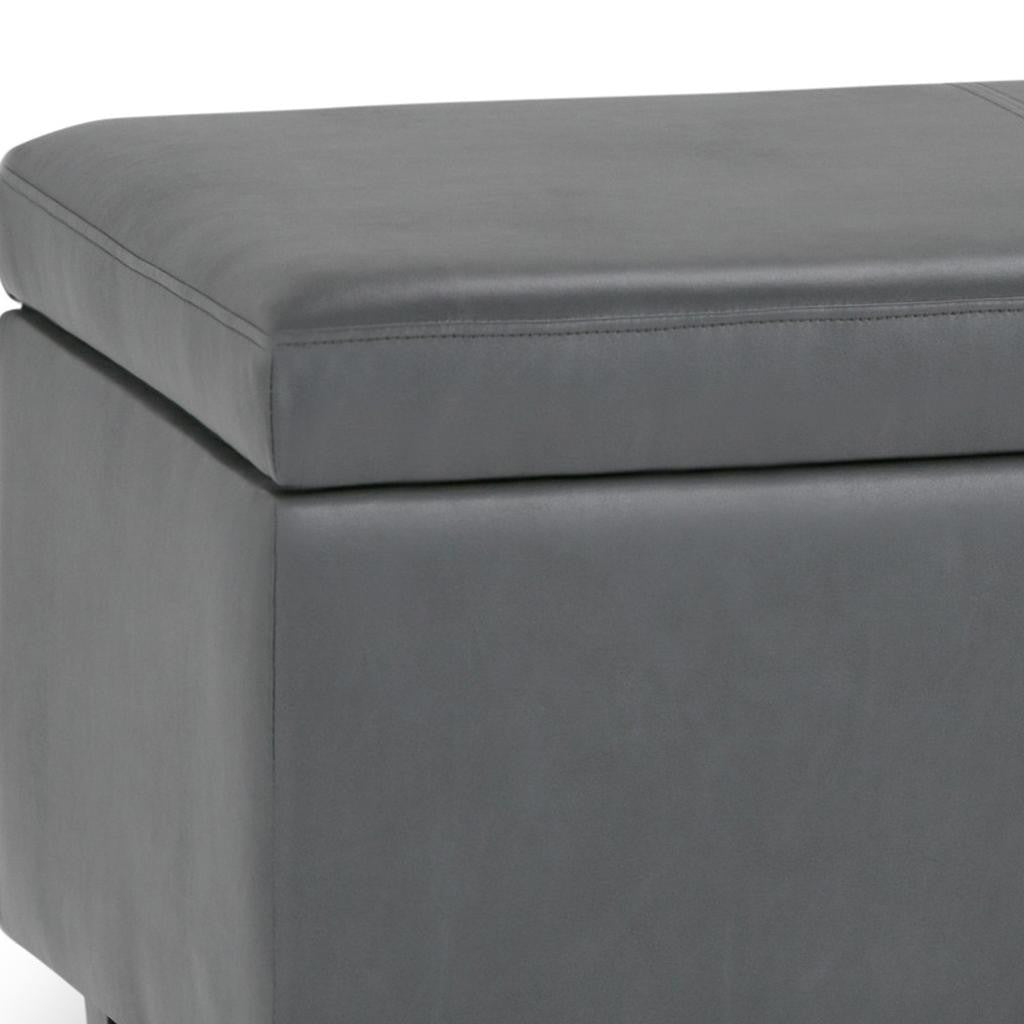 48" Dark Brown and Gray Upholstery Storage Ottoman-5