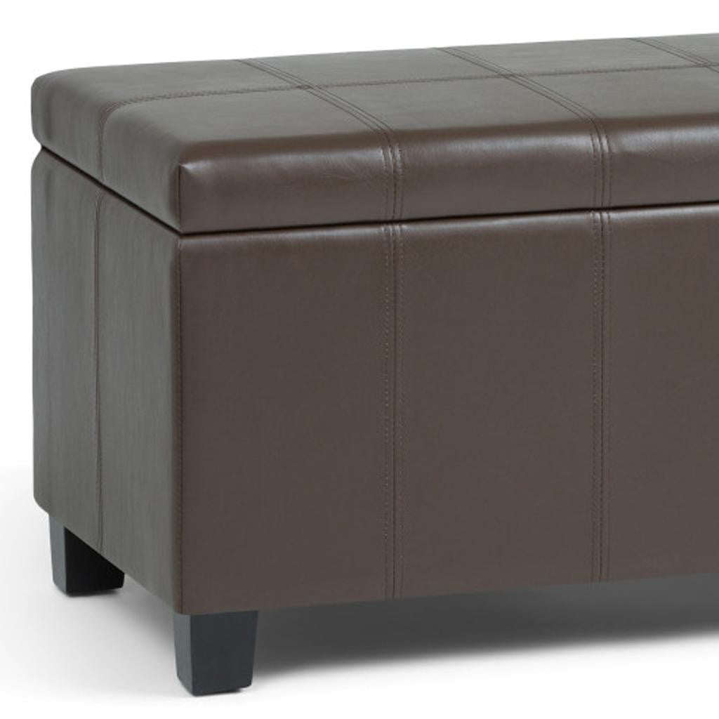 36" Dark Brown and Chocolate Upholstery Storage Ottoman-6