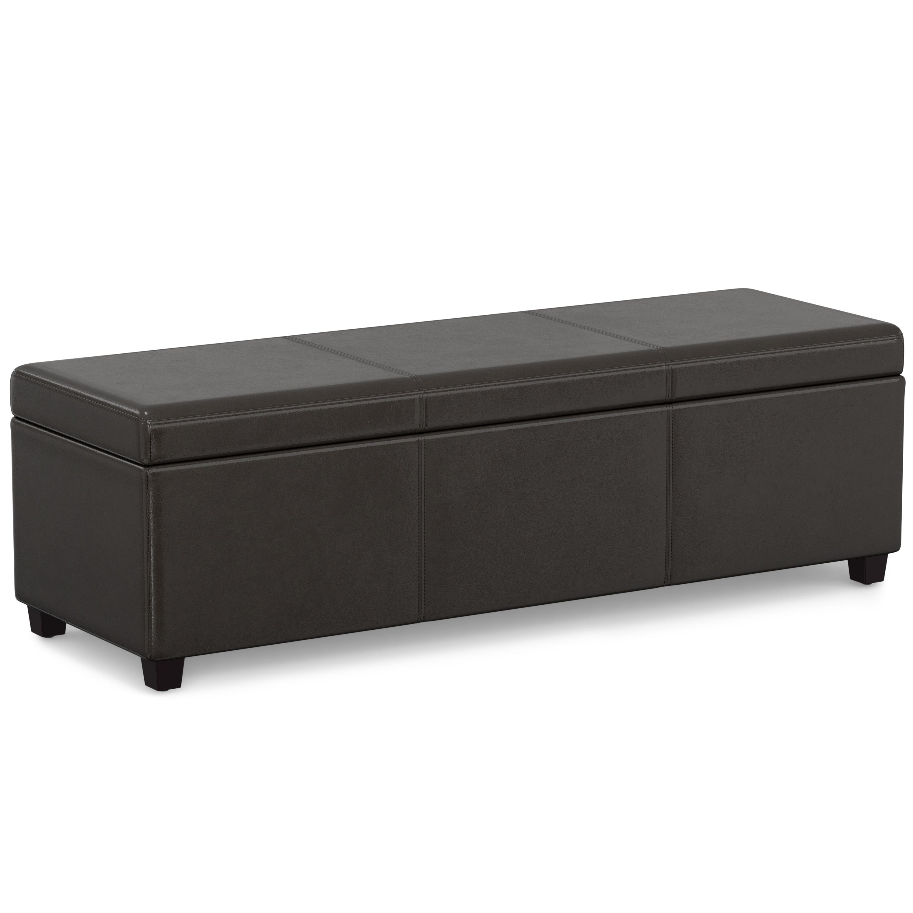 54" Dark Brown and Brown Upholstery Storage Ottoman-0