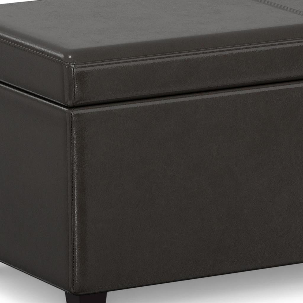 54" Dark Brown and Brown Upholstery Storage Ottoman-5