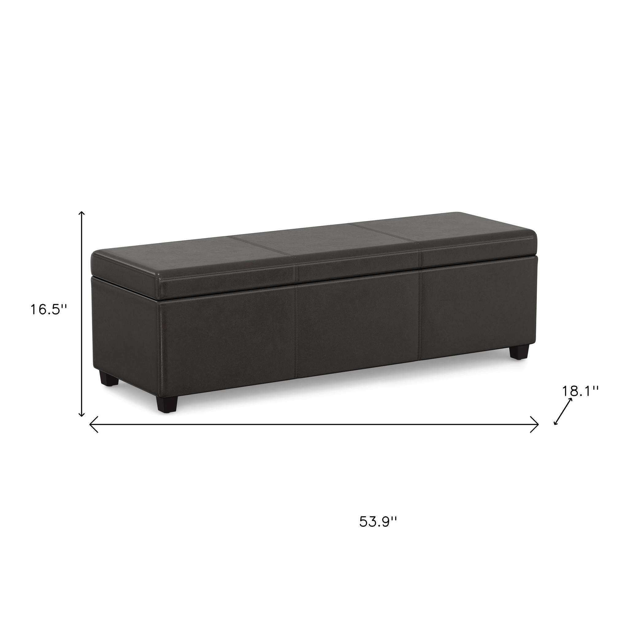 54" Dark Brown and Brown Upholstery Storage Ottoman-7