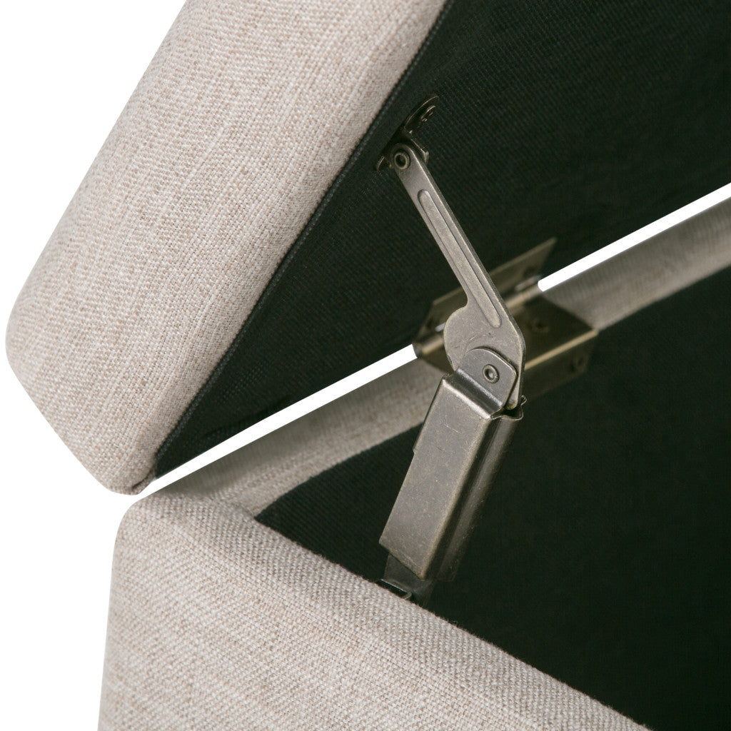 48" Dark Brown and Cafe Noir Upholstery Storage Ottoman-5