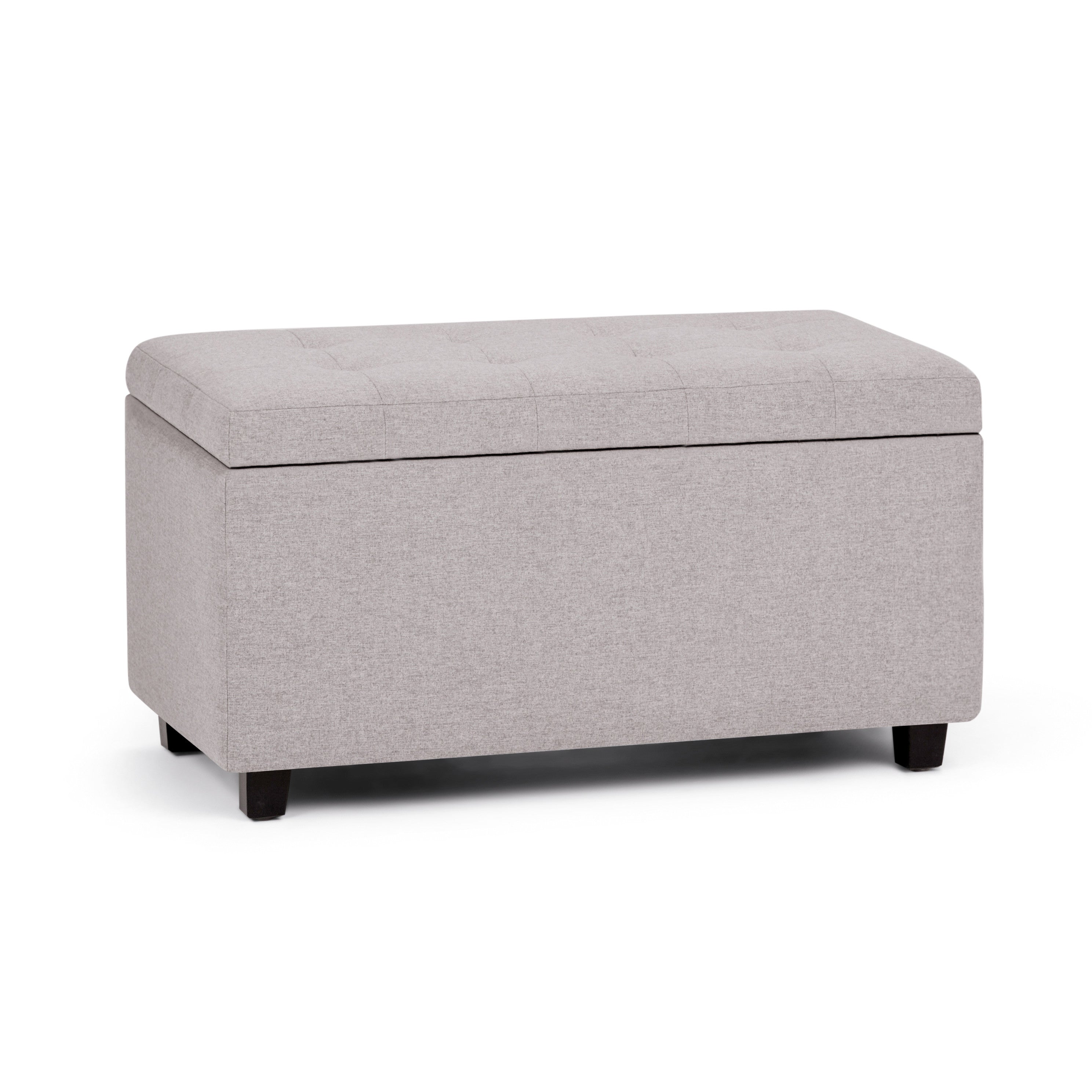 34" Dark Brown and Cloud Upholstery Storage Ottoman-0