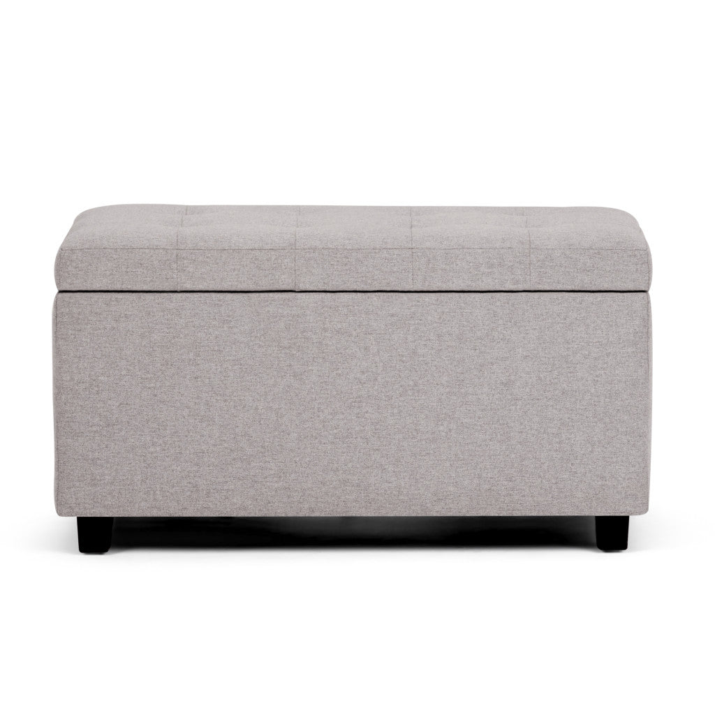 34" Dark Brown and Cloud Upholstery Storage Ottoman-3