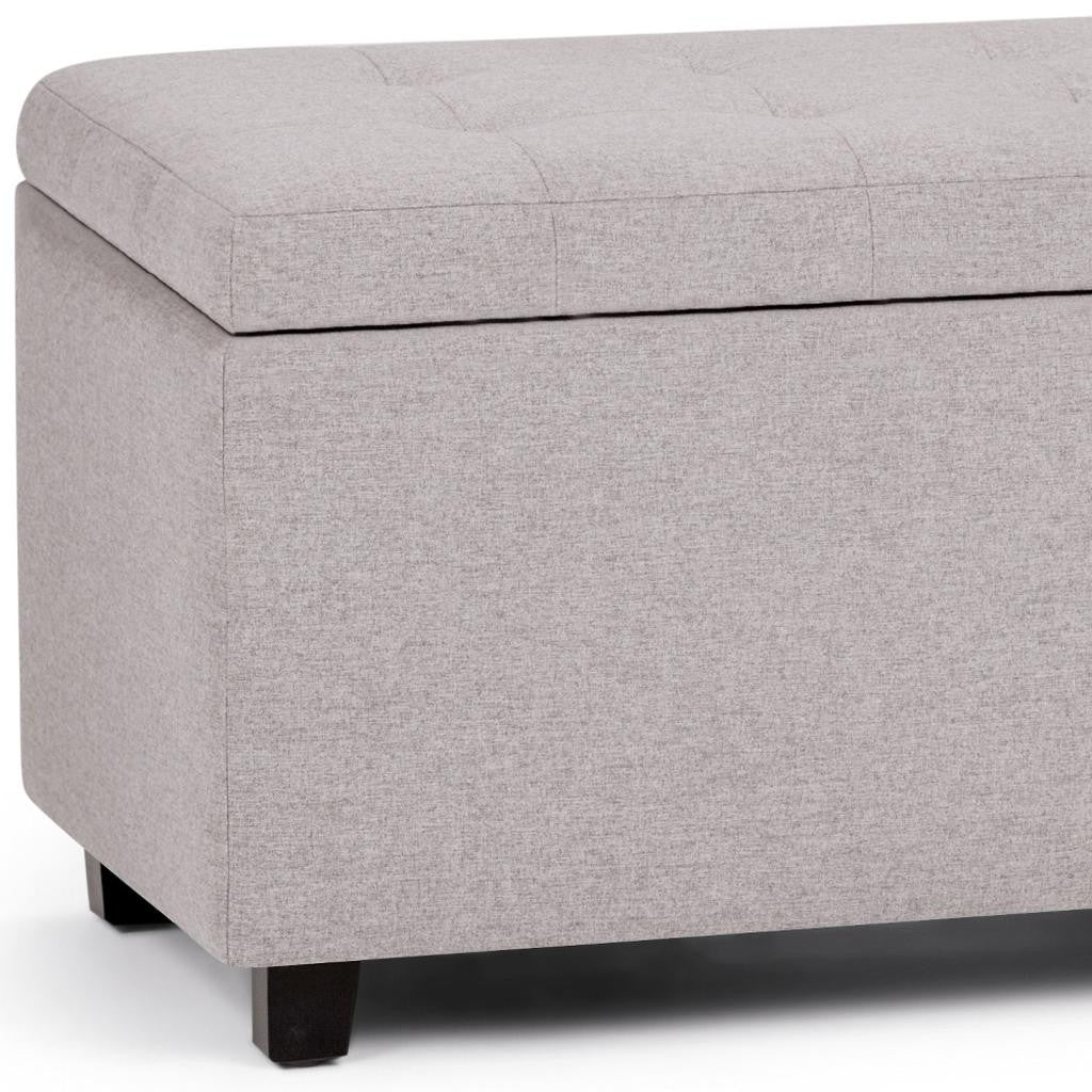 34" Dark Brown and Cloud Upholstery Storage Ottoman-6