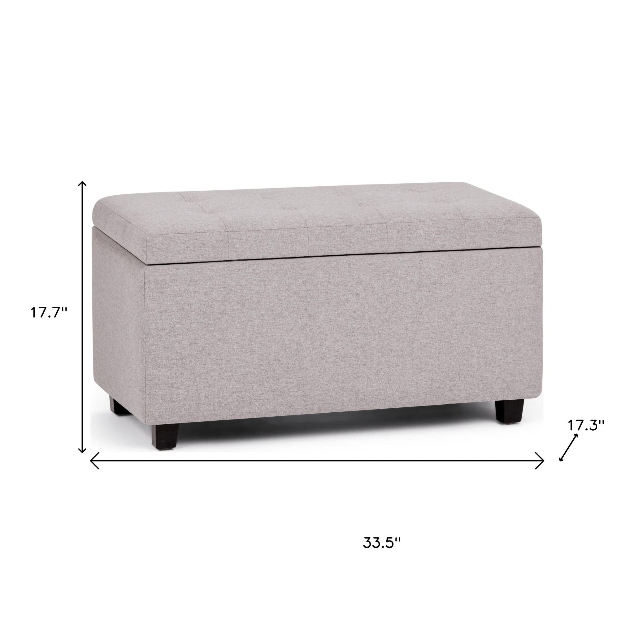 34" Dark Brown and Cloud Upholstery Storage Ottoman-7