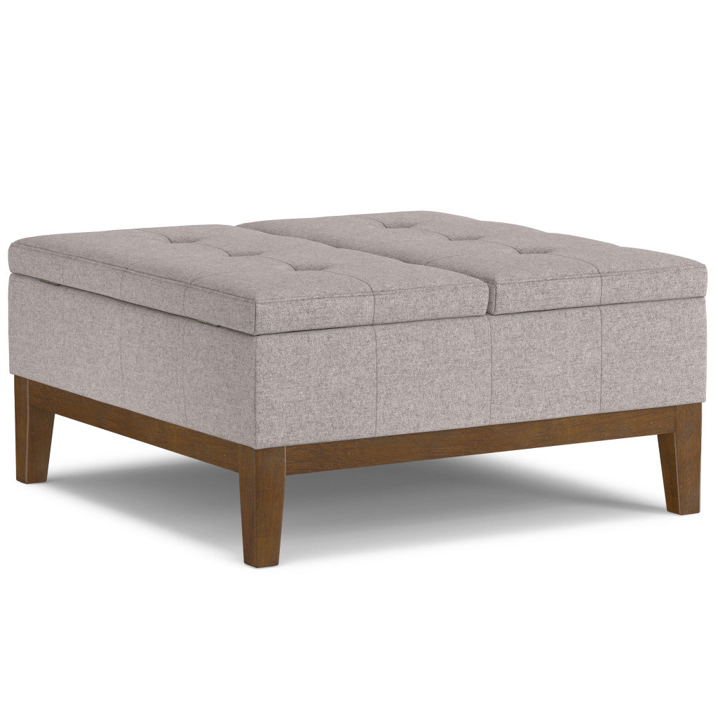 36" Walnut and Cloud Upholstery Storage Ottoman-0
