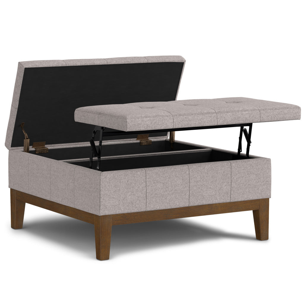 36" Walnut and Cloud Upholstery Storage Ottoman-4