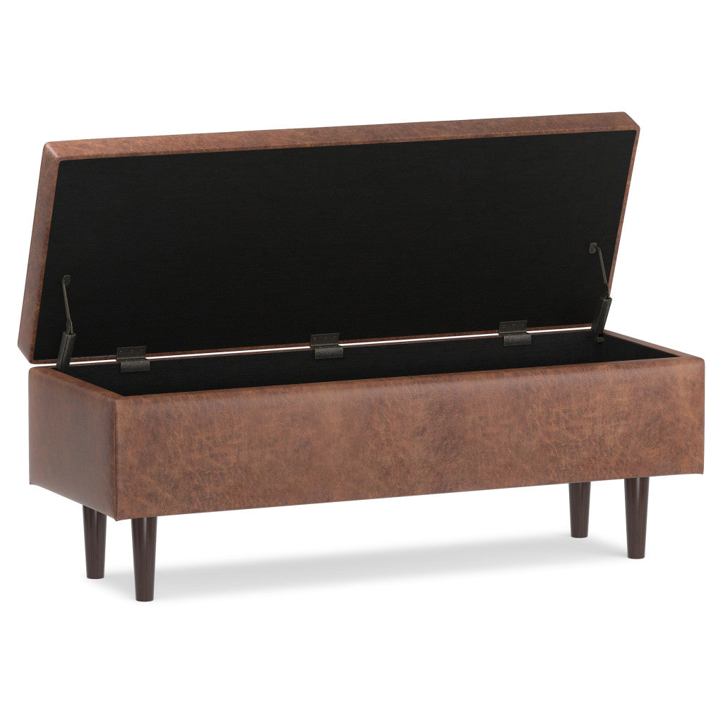 48" Brown Upholstery Storage Ottoman-2