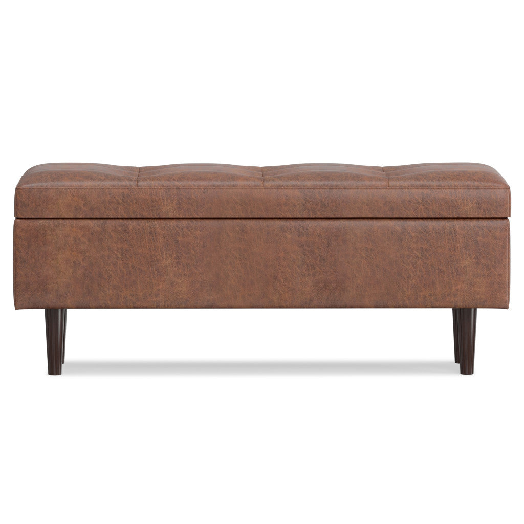 48" Brown Upholstery Storage Ottoman-3
