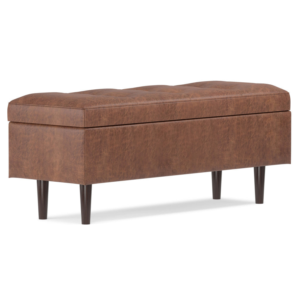 48" Brown Upholstery Storage Ottoman-4