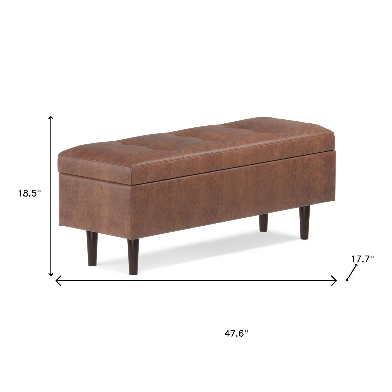 48" Brown Upholstery Storage Ottoman-8