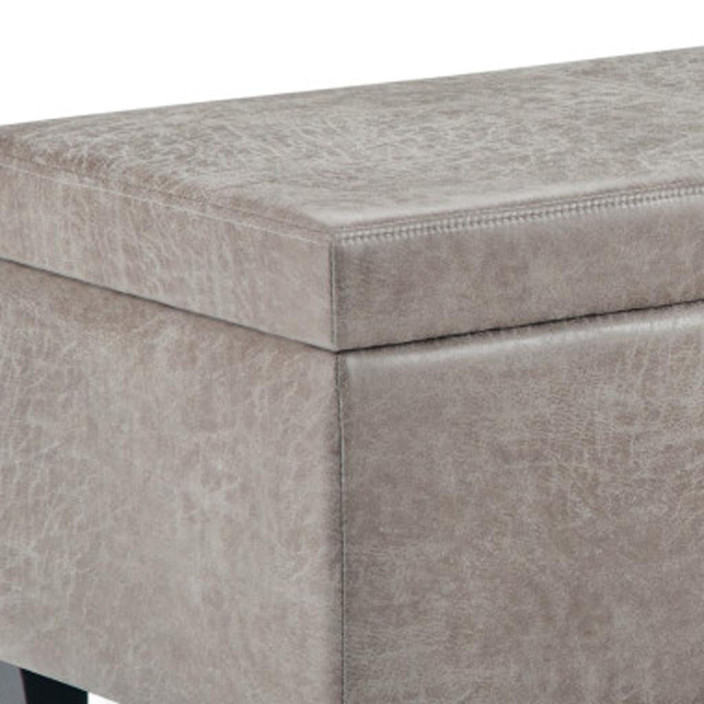 48" Dark Brown and Gray Upholstery Storage Ottoman-6